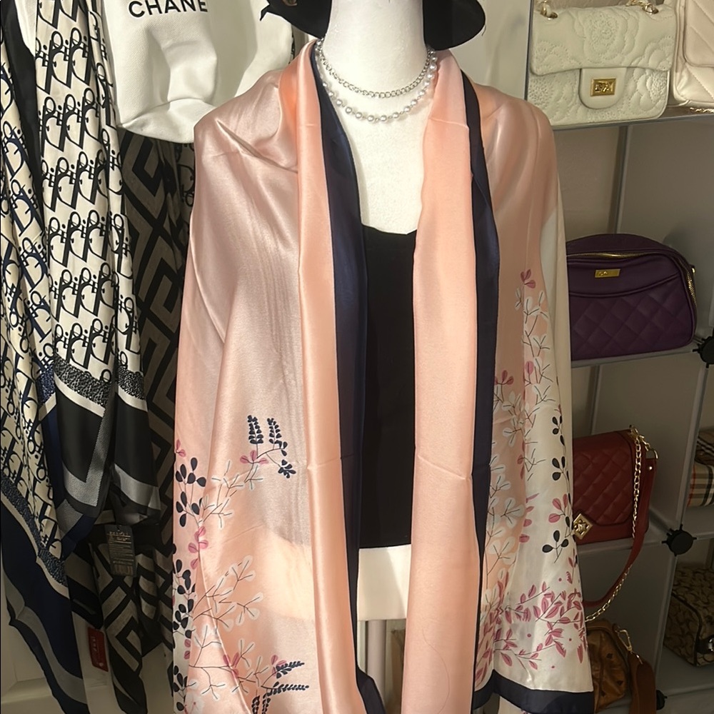 Elegant Floral Silk Scarf